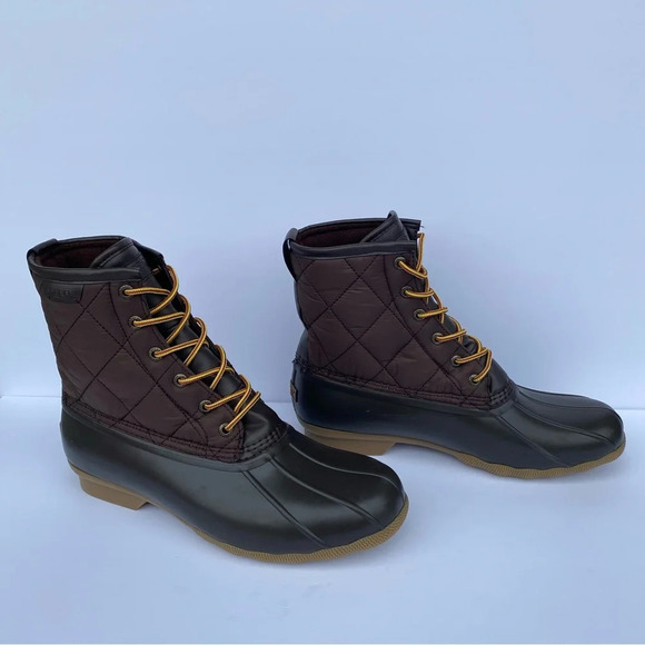 Sperry Men Top Sider Saltwater Nylon Brown Duck Boots quilted size 11 - Picture 3 of 8